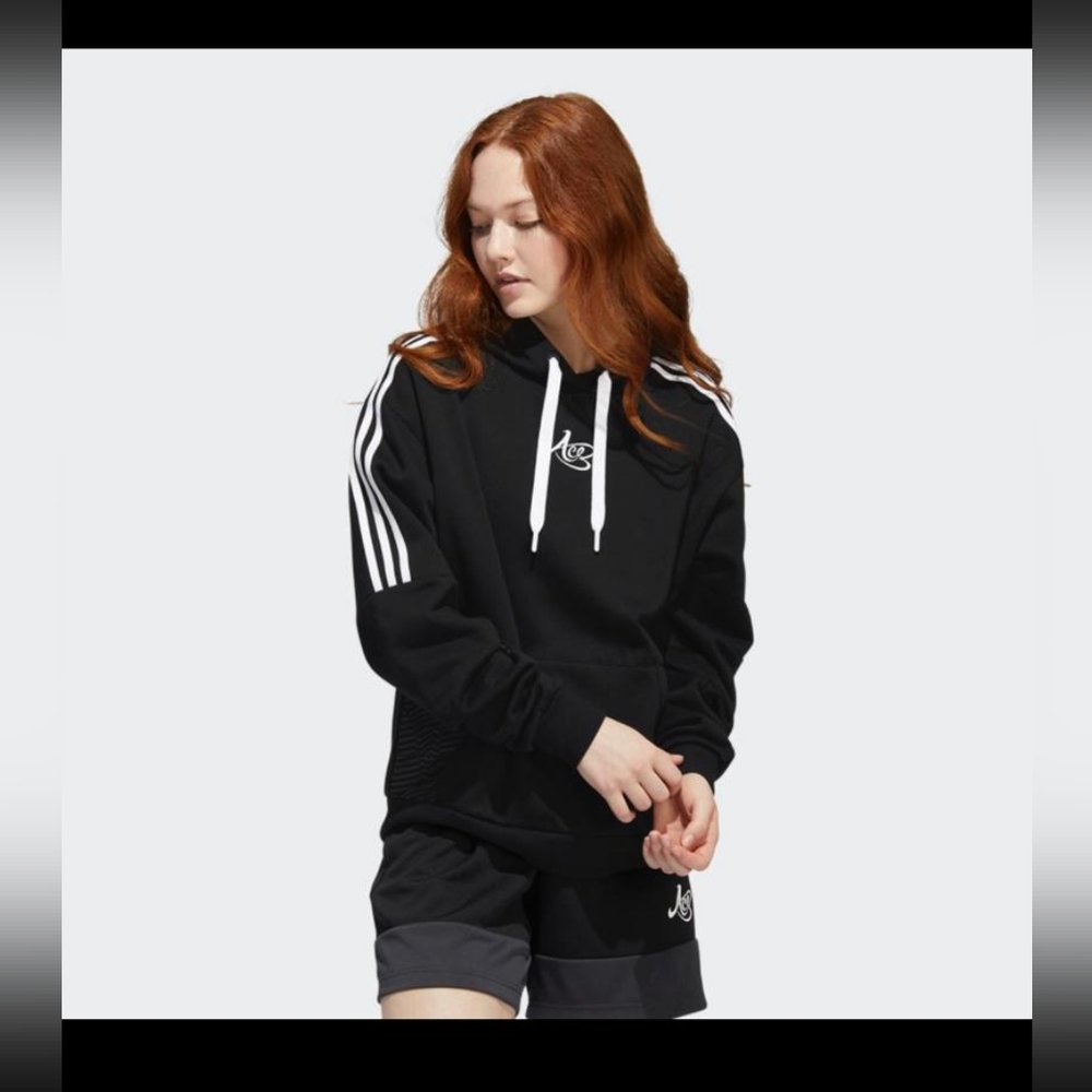 adidas Candace Parker Hoodie Women's Black Size XS/ HN0648 sweater with hood